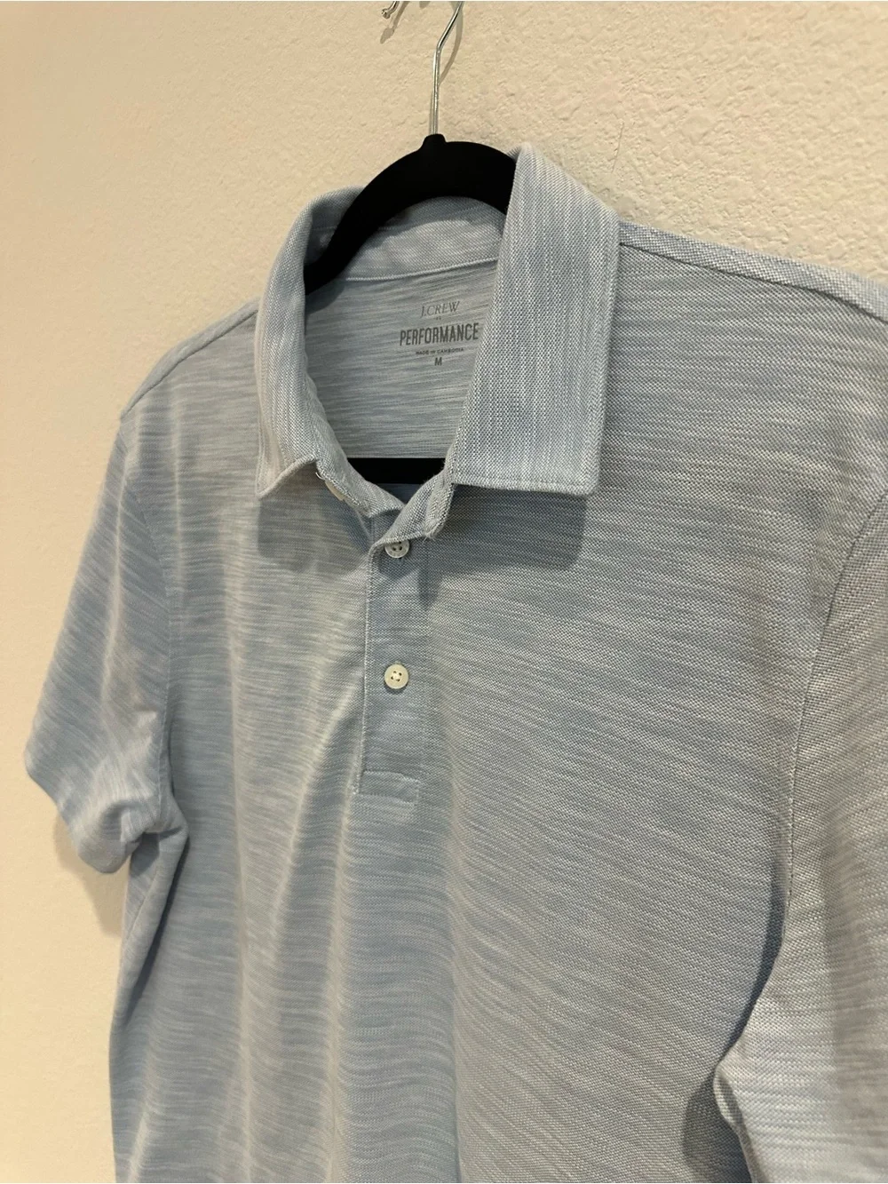 J. Crew Performance Men's Pale Blue Heather Polo